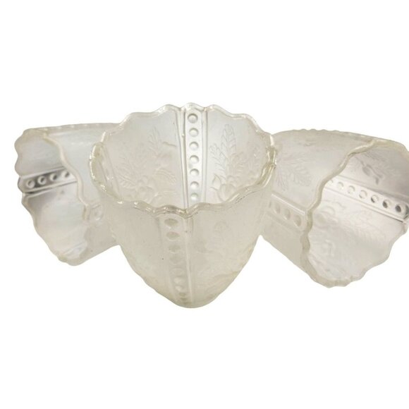 Lamp Bulb Cover, vintage frosted glass ruffled lamp shade replacement light shad - Picture 3 of 6